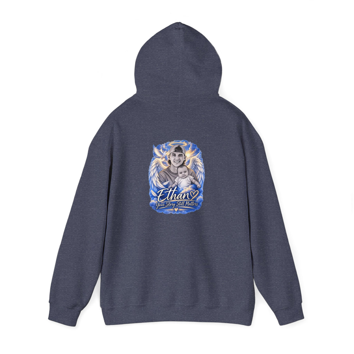 Memorial Hoodie - "Ethan Your story still matters" Angel Wings Tribute Pullover