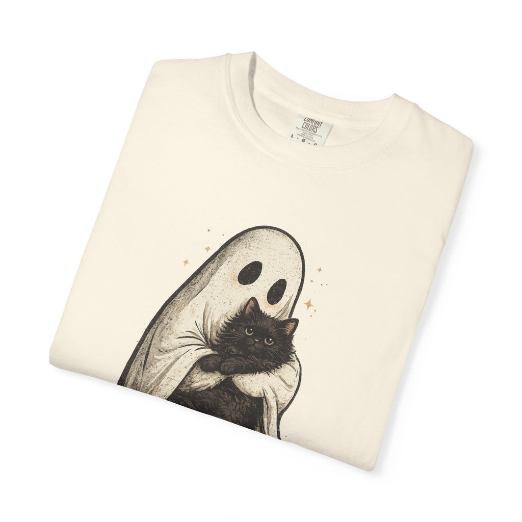 Ghost Hug T-Shirt — Cute Ghost Holding Cat Graphic Tee
