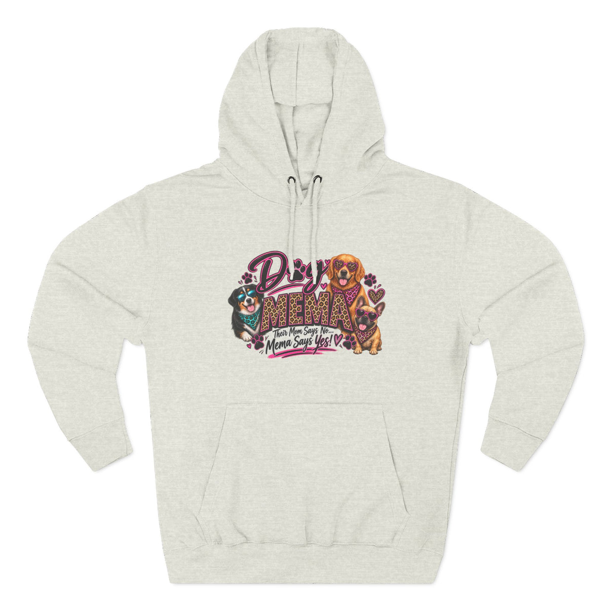 Dog Mema Hoodie — Cute Paw Print Graphic Pullover for Grandma Dog lovers