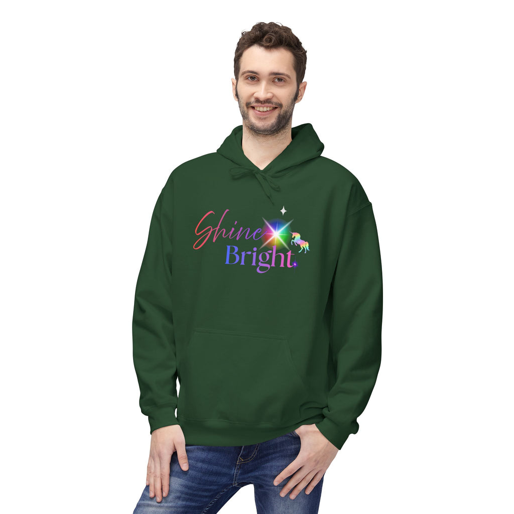 Shine Bright Pastel Hoodie — Inspirational Rainbow Graphic Hoodie