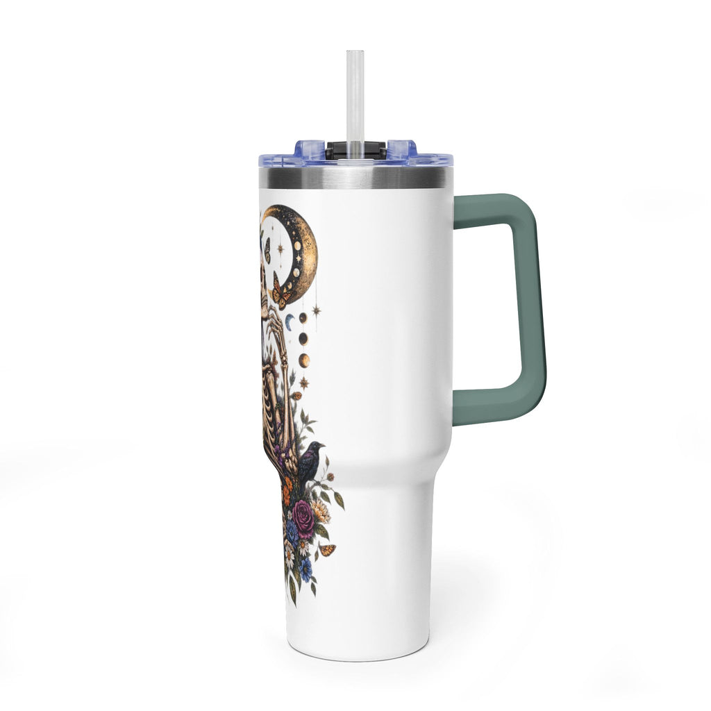 40oz Floral Skeleton Tumbler – Insulated Vacuum Travel Mug