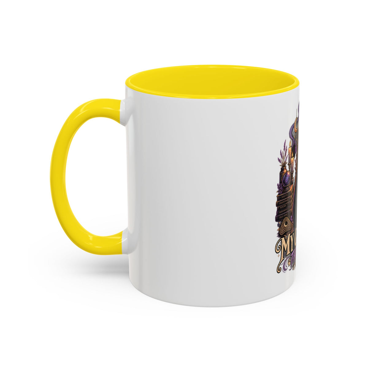 My Cat Sees Them Too Accent Coffee Mug – Halloween Cat & Ghost 11/15oz