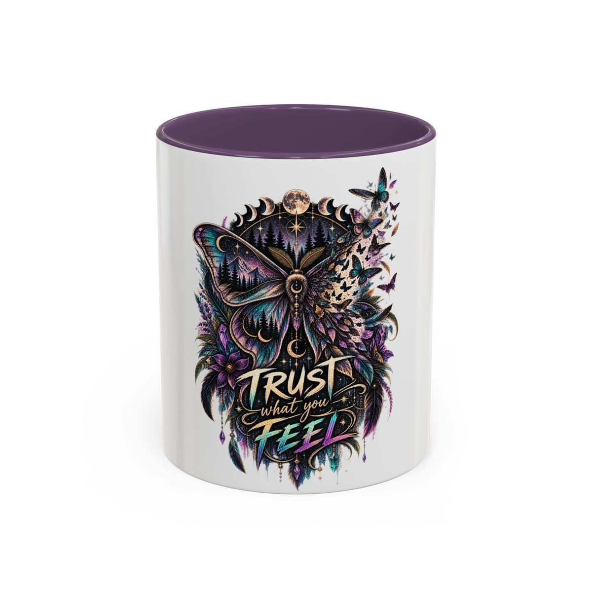 Trust What You Feel Moth Coffee Mug – Inspirational 11/15oz Accent Mug