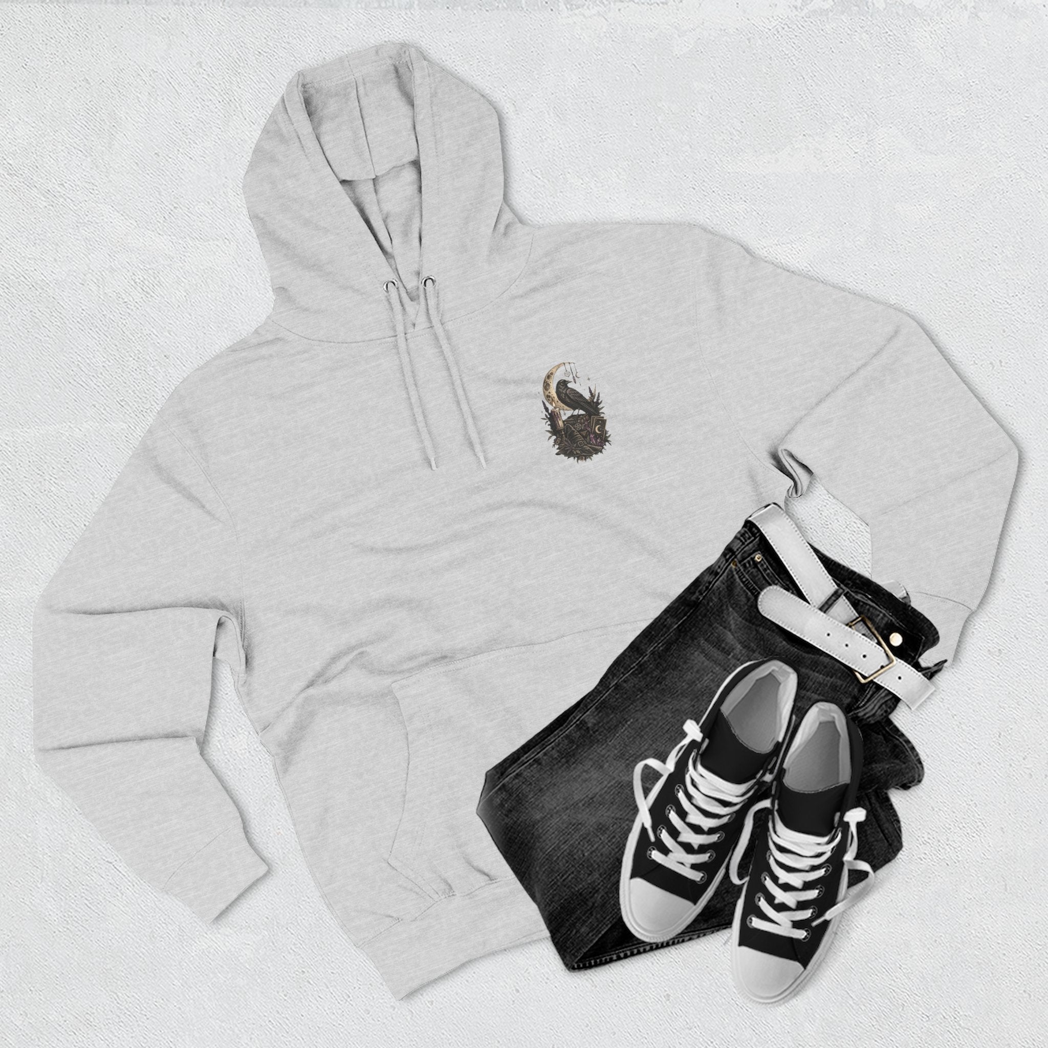 Witchy Trio Graphic Hoodie – 'Girls Will Be Girls' Vintage Moonback Sweatshirt