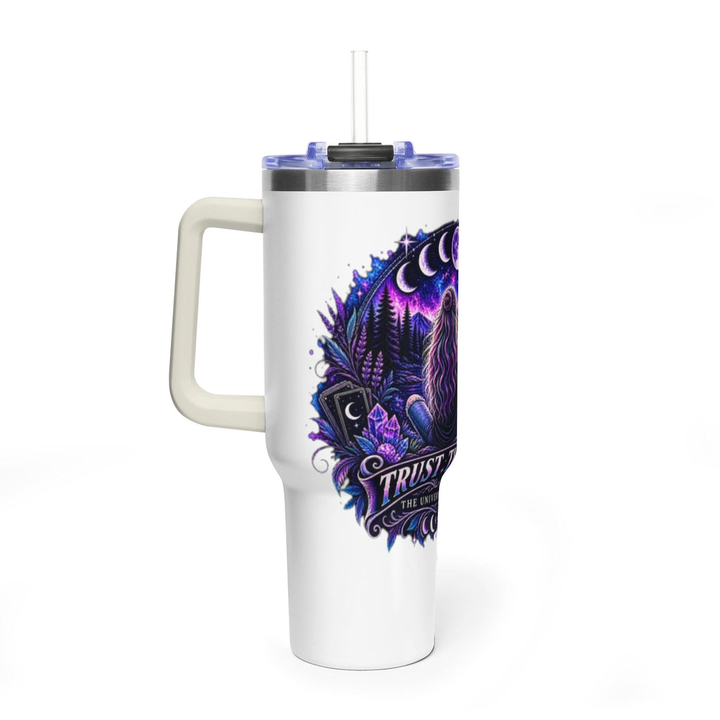 40oz Vacuum Tumbler – 'Trust the Signs' Moonlit Forest Design