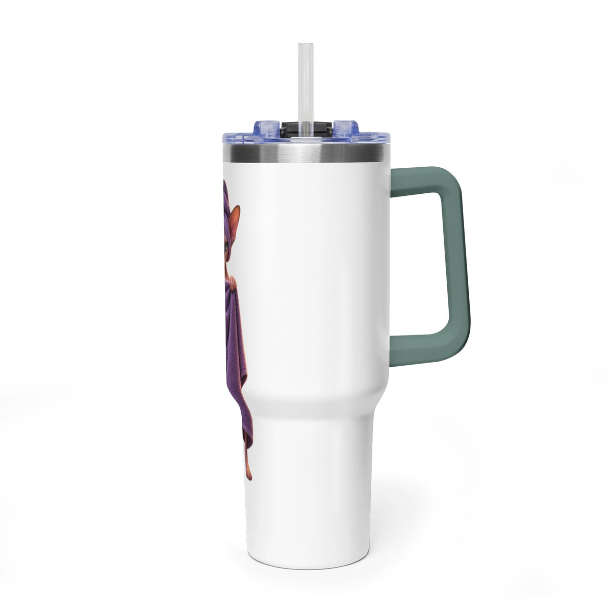 40oz Sphinx Cat Spa Tumbler — Sphynx With Towel Insulated Travel Mug
