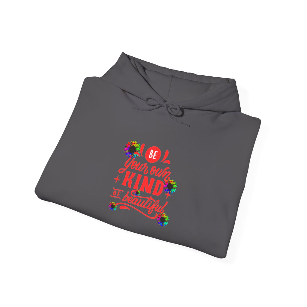 Inspirational Floral Hoodie – "Your Smile is Kind & Beautiful" Rainbow Sunflower Cozy Pullover