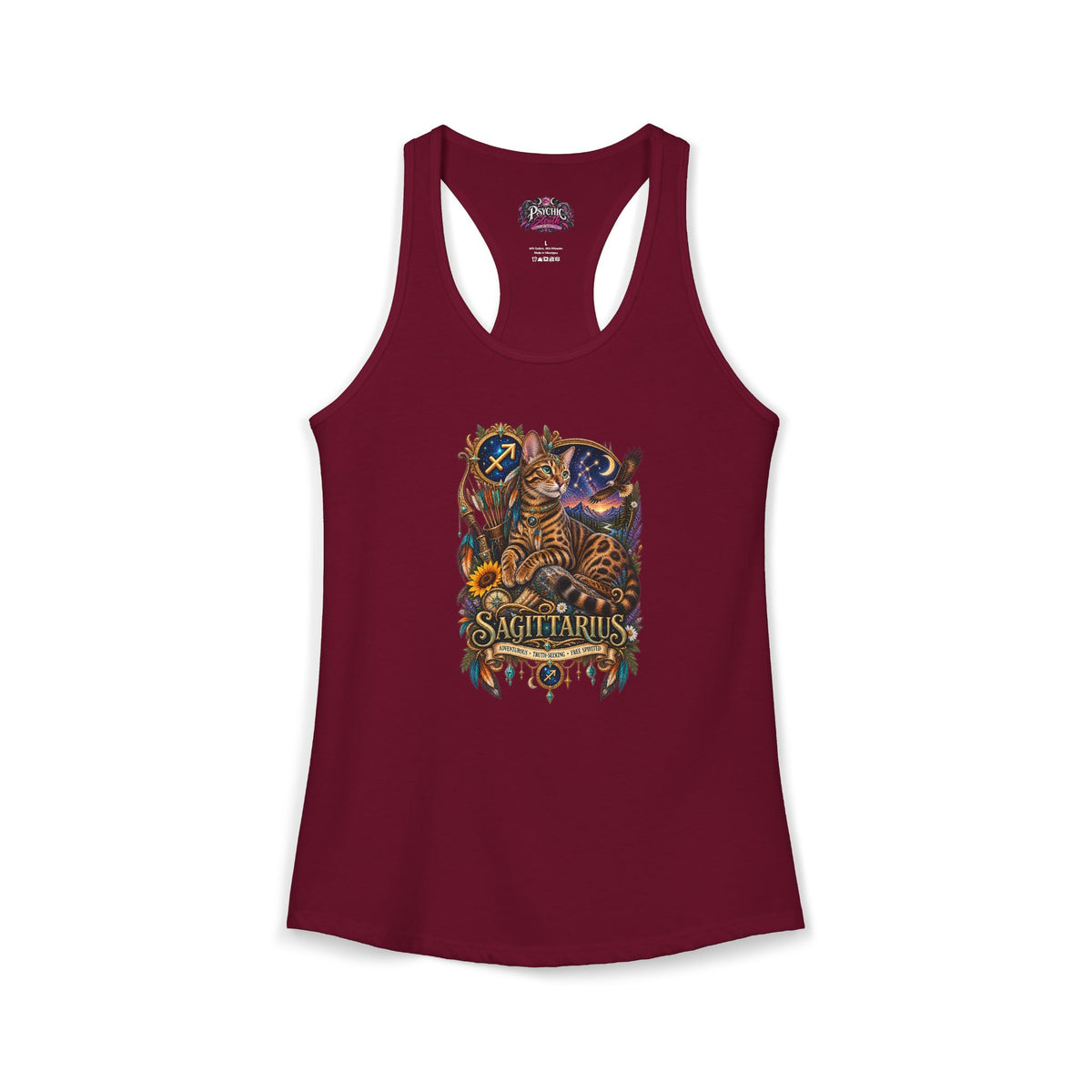 Sagittarius Bengal Cat Zodiac Tank- Celestial Astrology Cat Lover Tank