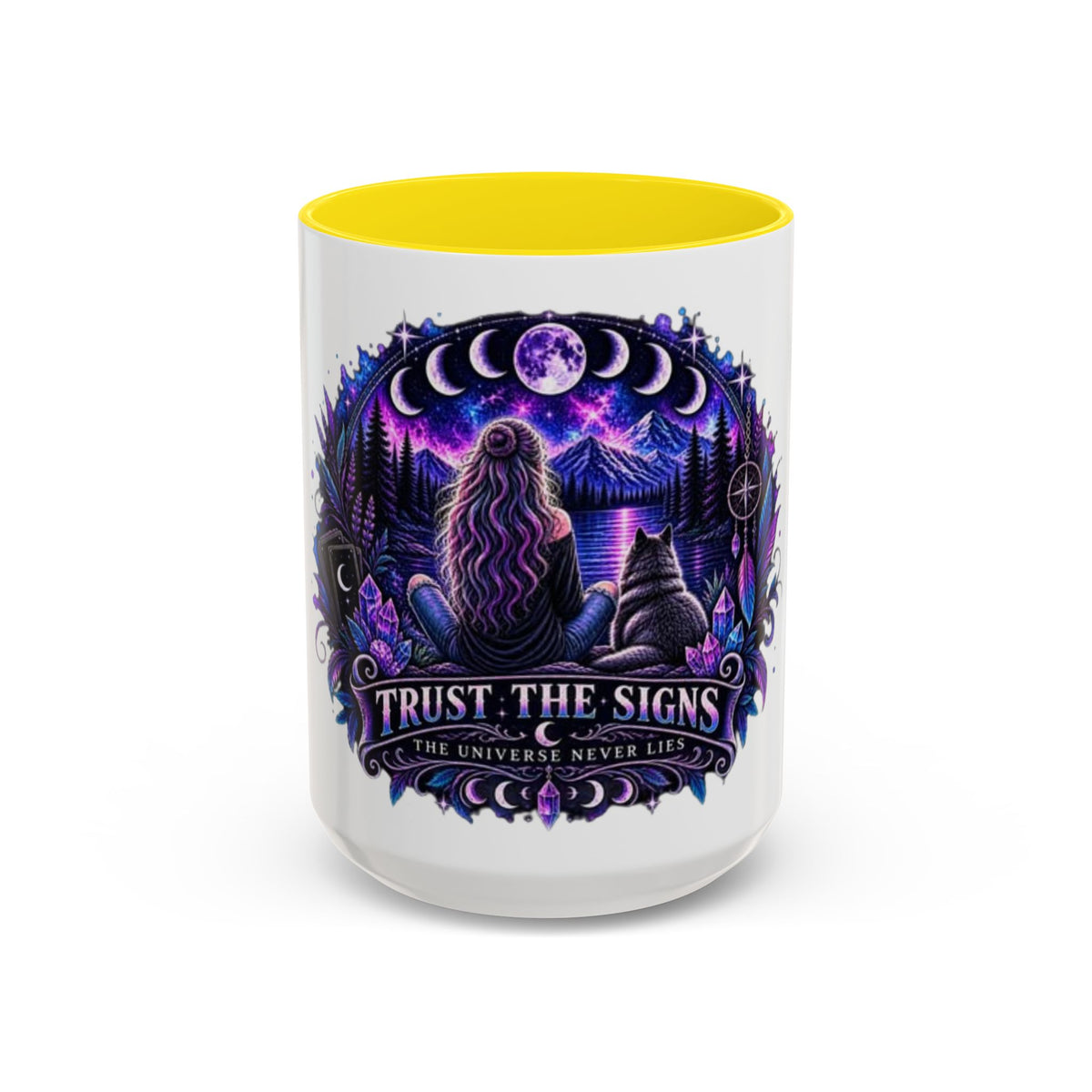 Mystic Moon Coffee Mug — "Trust the Signs" Night Sky Design