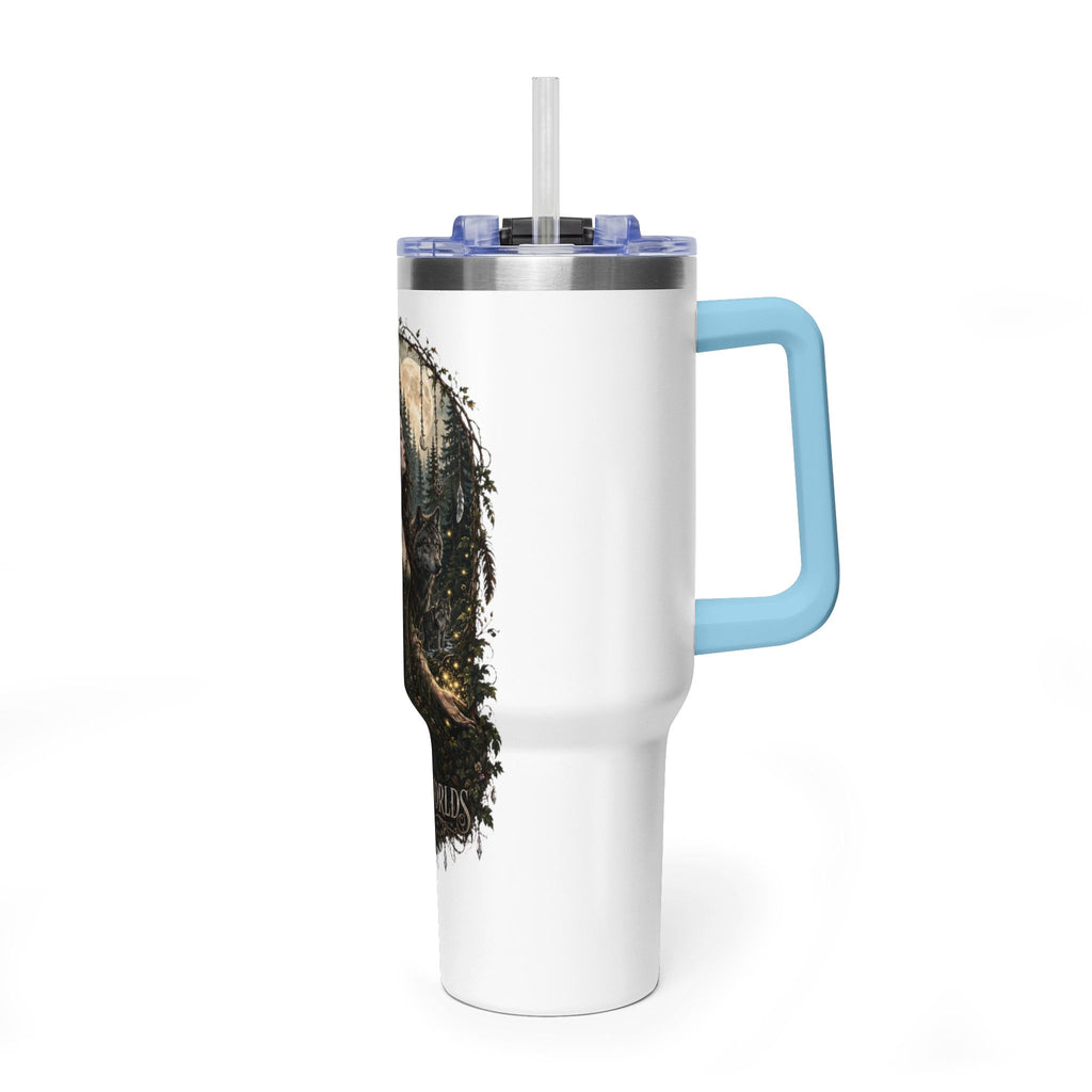 40oz Vacuum Tumbler — "Between Worlds" Mystical Forest Goddess Design