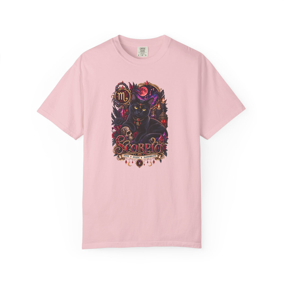 Scorpio Black Cat Zodiac T-Shirt — Dark Mystical Scorpio Graphic Tee