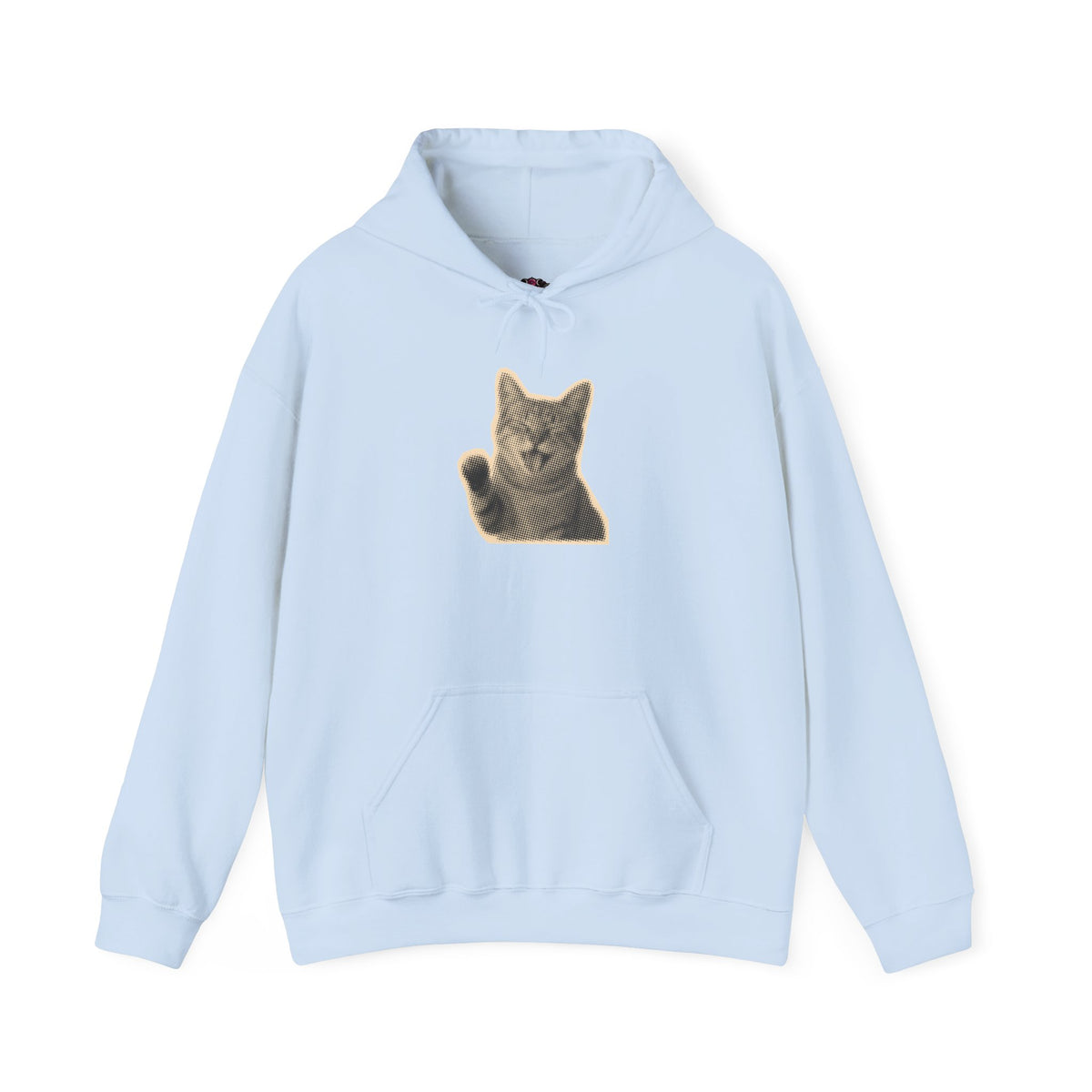 Laughing Meme Cat Hoodie – Adorable Grey Kitten Graphic Sweatshirt