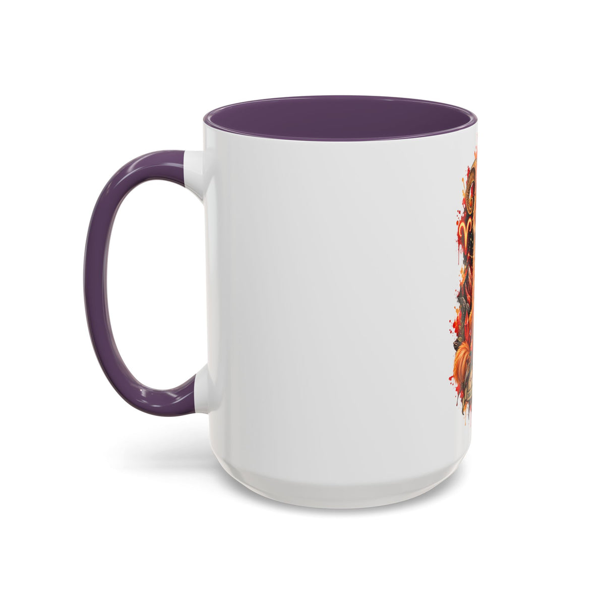 Aries Orange Tabby Cat Zodiac Coffee Mug – Cute Orange Tabby Astrology Accent Mug (11/15 oz)