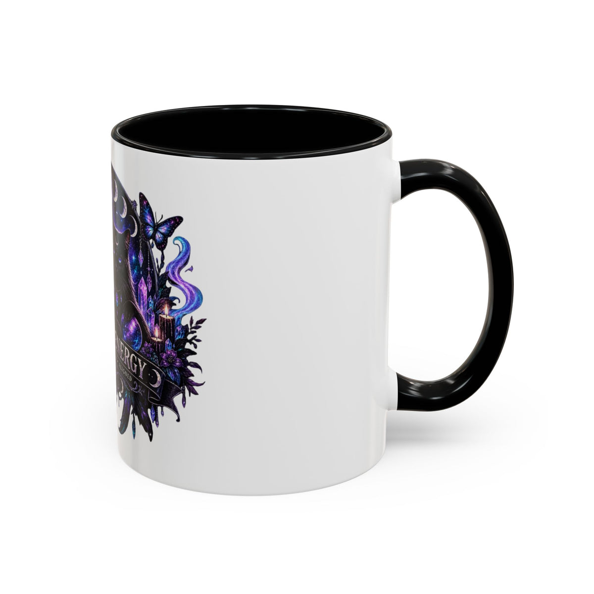 Own Your Energy Black Cat Coffee Mug – Spiritual Moon Phase Tea Cup