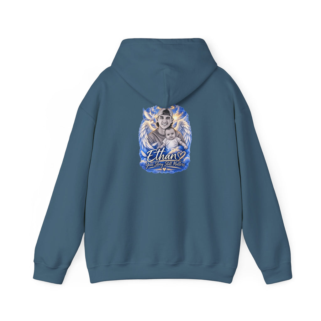 Memorial Hoodie - "Ethan Your story still matters" Angel Wings Tribute Pullover