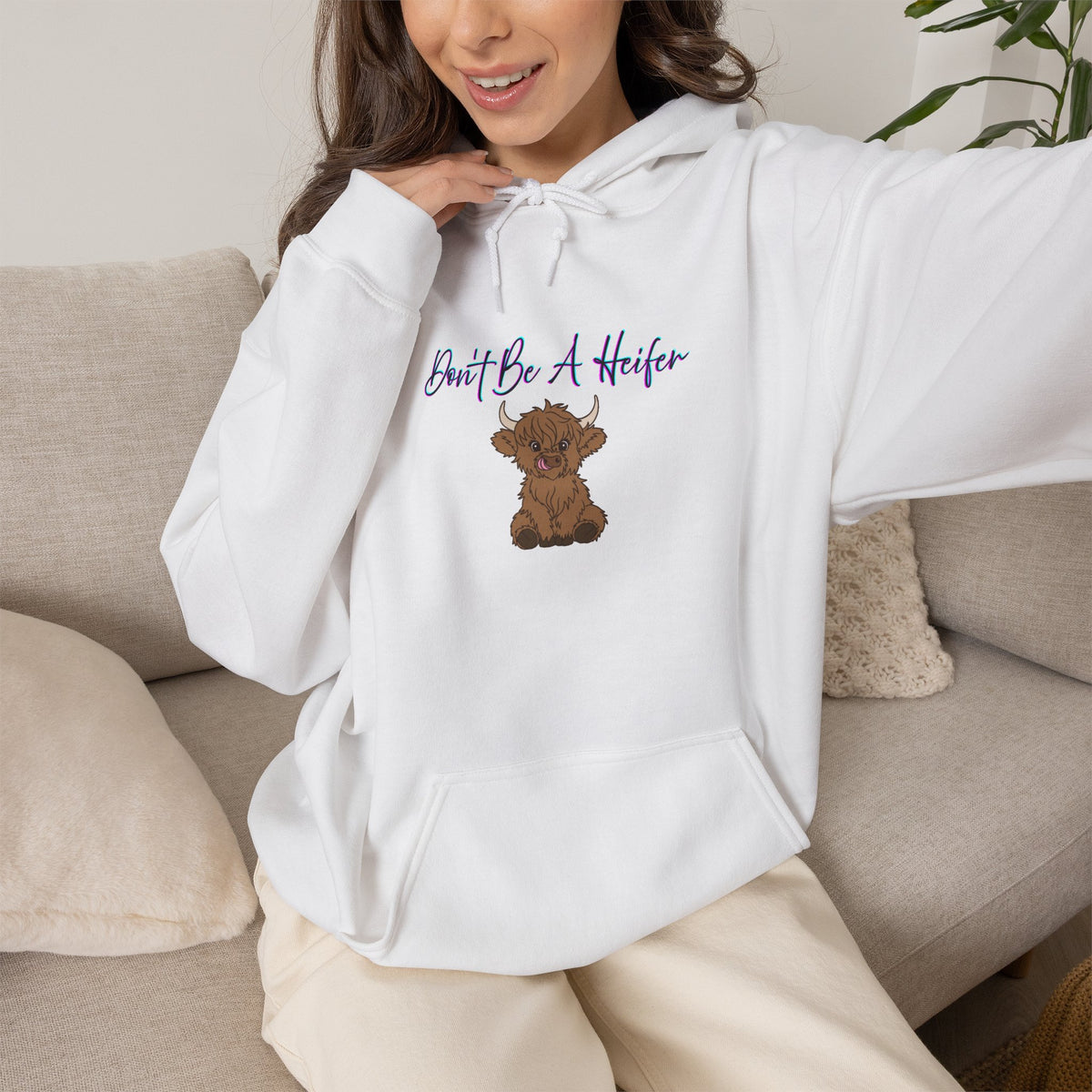 Don't Be a Heifer Hoodie | Funny Cow Hoodie | Western Country Sweatshirt | Farm Girl Gift