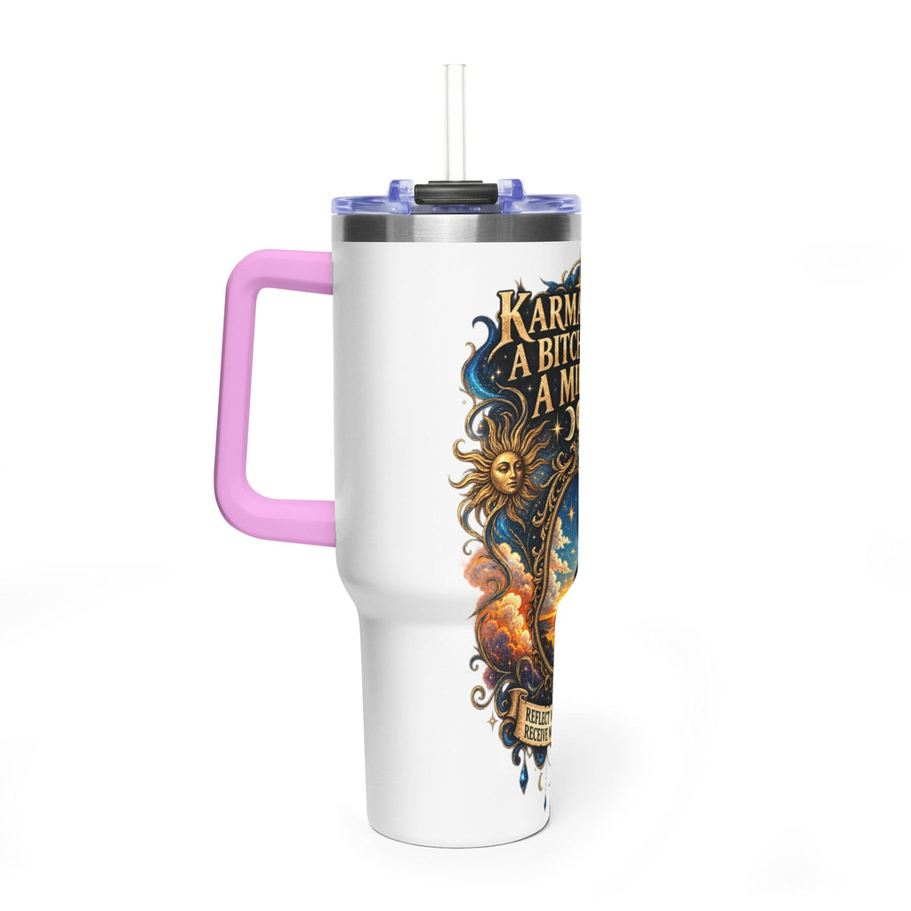 Karma Mirror 40oz Vacuum Tumbler – Celestial Sun & Moon Thermal Cup