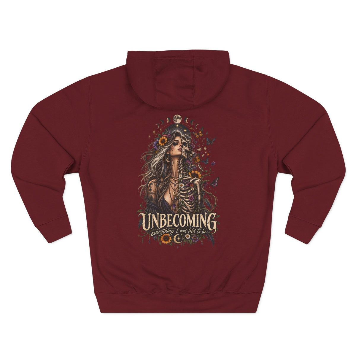 Unbecoming Skeleton floral Hoodie- Enpowerment hoodie