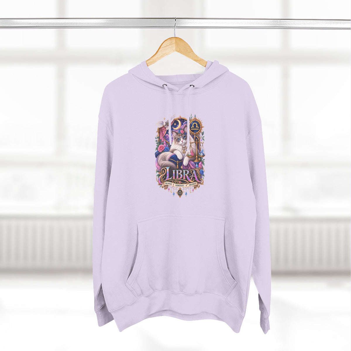 Libra Zodiac Hoodie — Persian Artistic Astrological Sign Sweatshirt