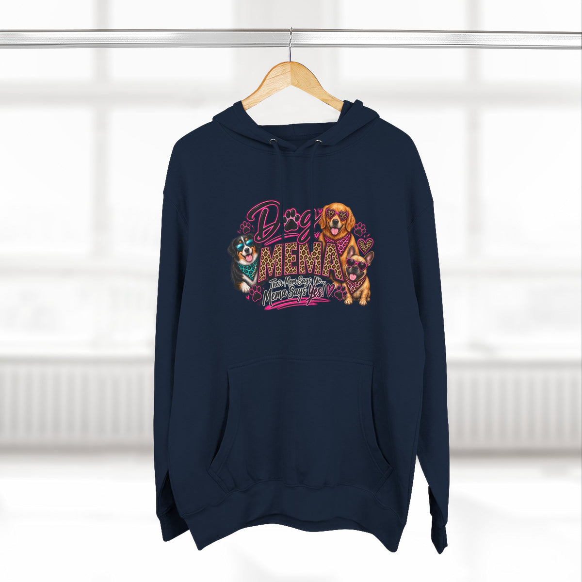 Dog Mema Hoodie — Cute Paw Print Graphic Pullover for Grandma Dog lovers