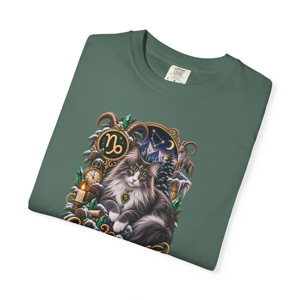 Capricorn Zodiac Norwegian Mountain Cat T-Shirt — Astrological Horoscope Tee