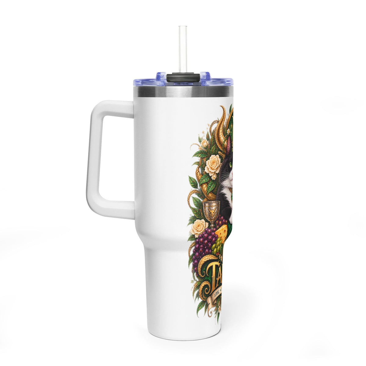 Taurus Tuxedo Cat 40oz Tumbler — Zodiac Stainless Steel Vacuum Travel Mug