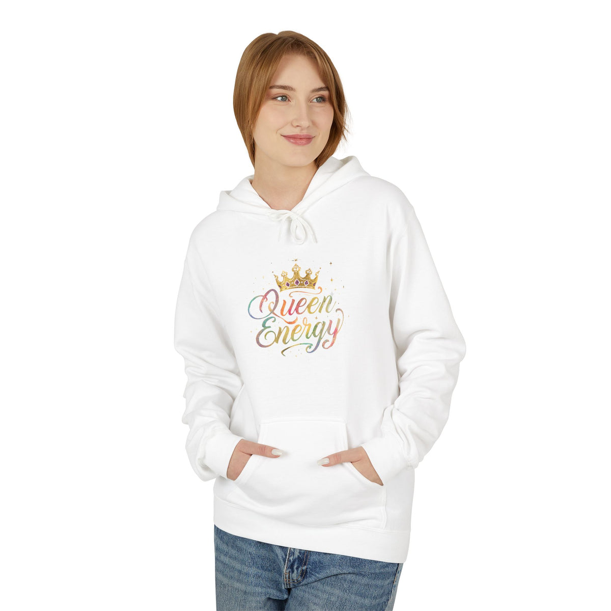 Queen Energy Hoodie – Pastel Script Crown Sweatshirt Classic