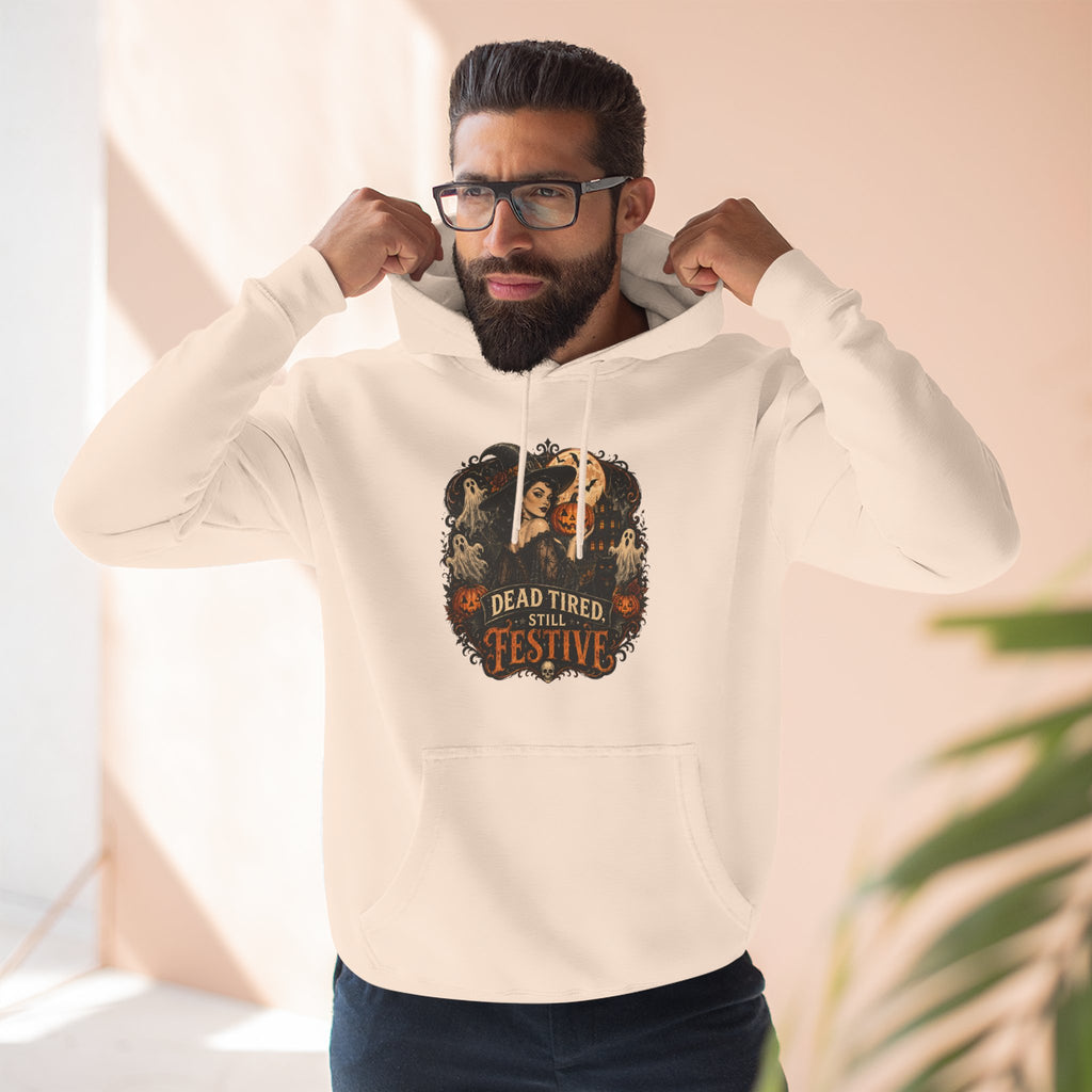 Dead Tired but Festive Hoodie — Funny Halloween Pullover