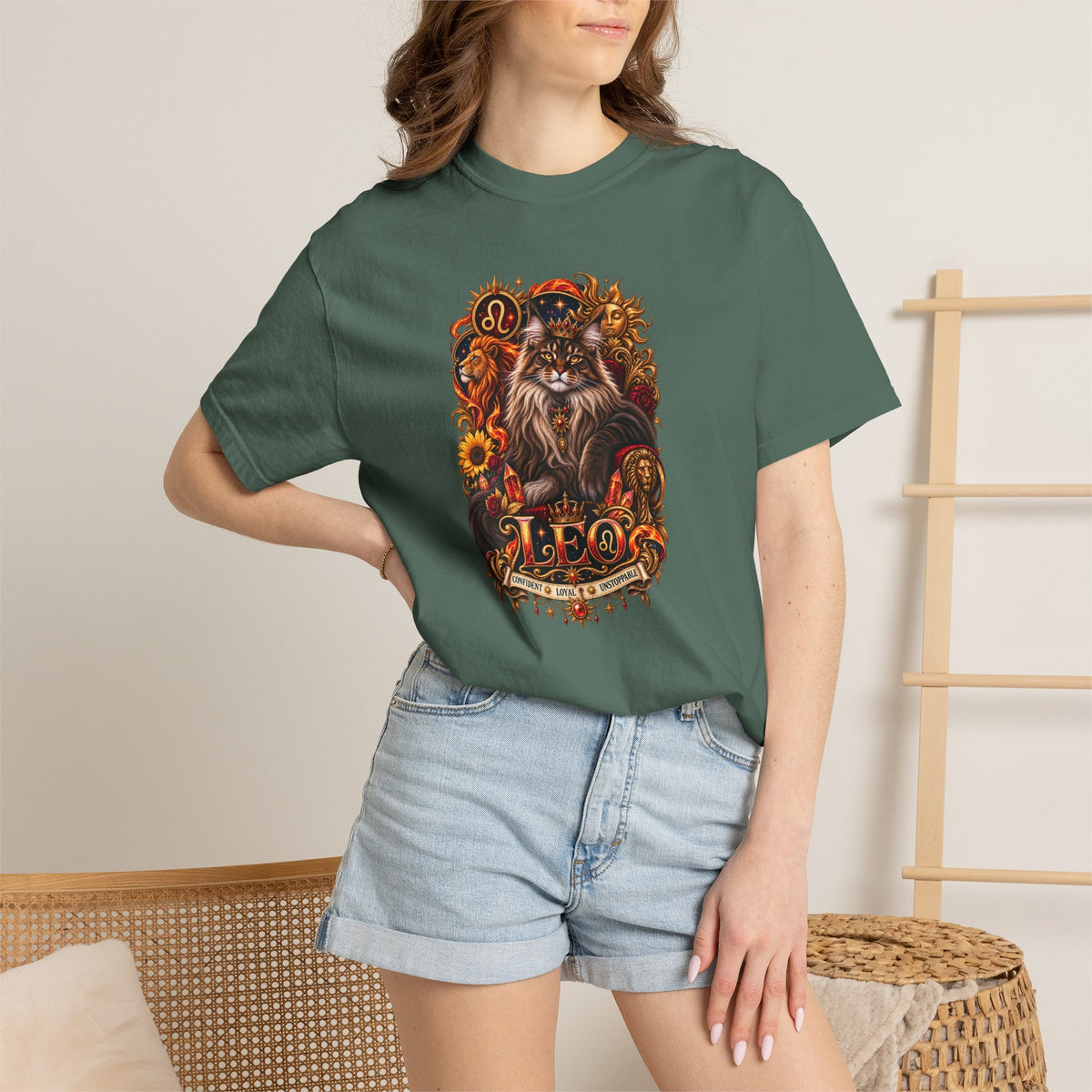Leo Zodiac Cats T-Shirt — Maine coon Astrology Tee