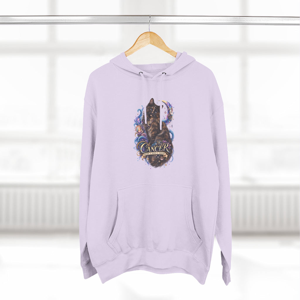 Cancer Tortoiseshell Cat Zodiac Hoodie — Zodiac Cat Graphic Fleece Pullover