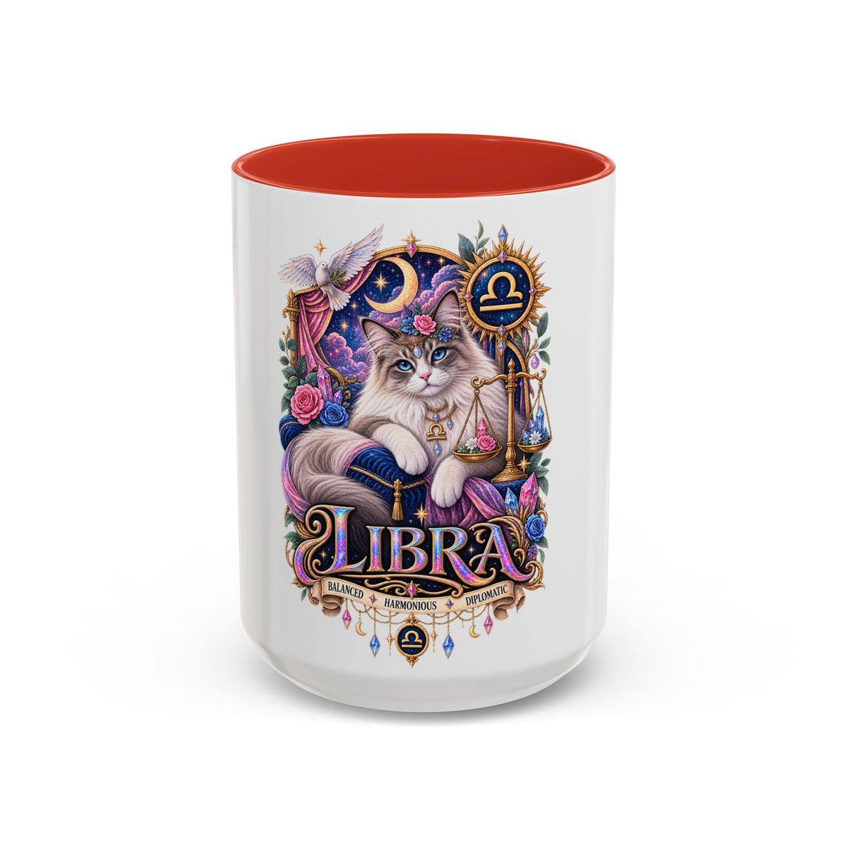 Libra Persian Cat Accent Coffee Mug — Zodiac Horoscope Gift (11/15oz)