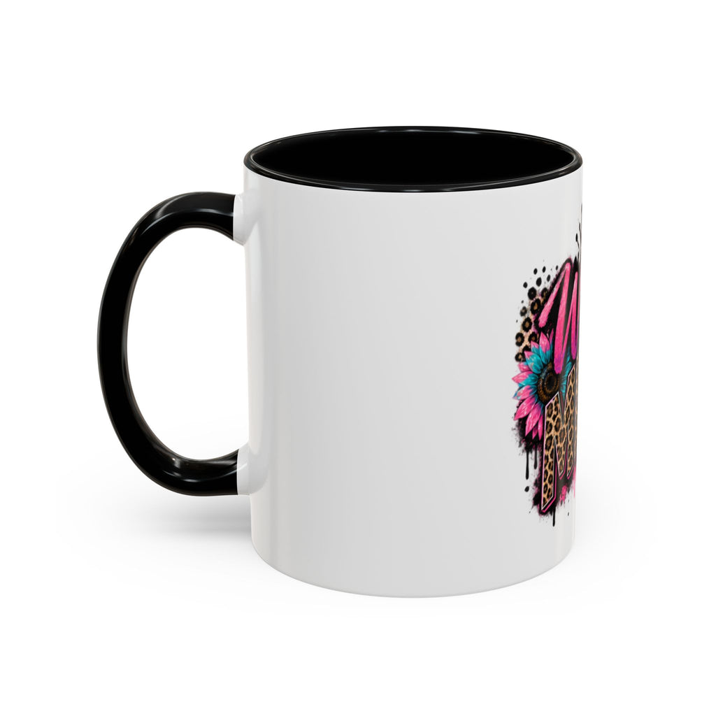 Wild Mama Leopard Accent Coffee Mug – Fun Mom Gift, Pink Crown Graphic (11/15 oz)