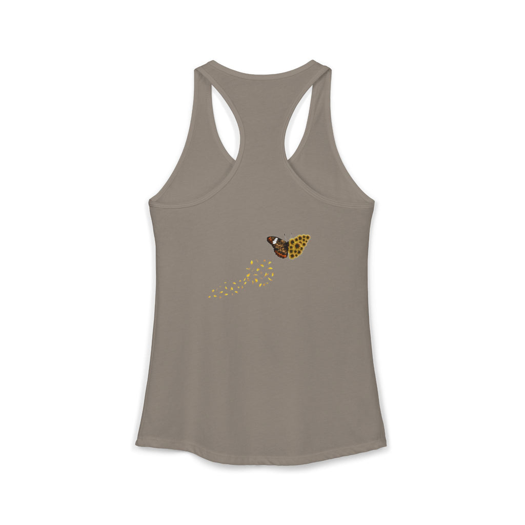 Kitten Sunflower Chasing Butterfly Tank