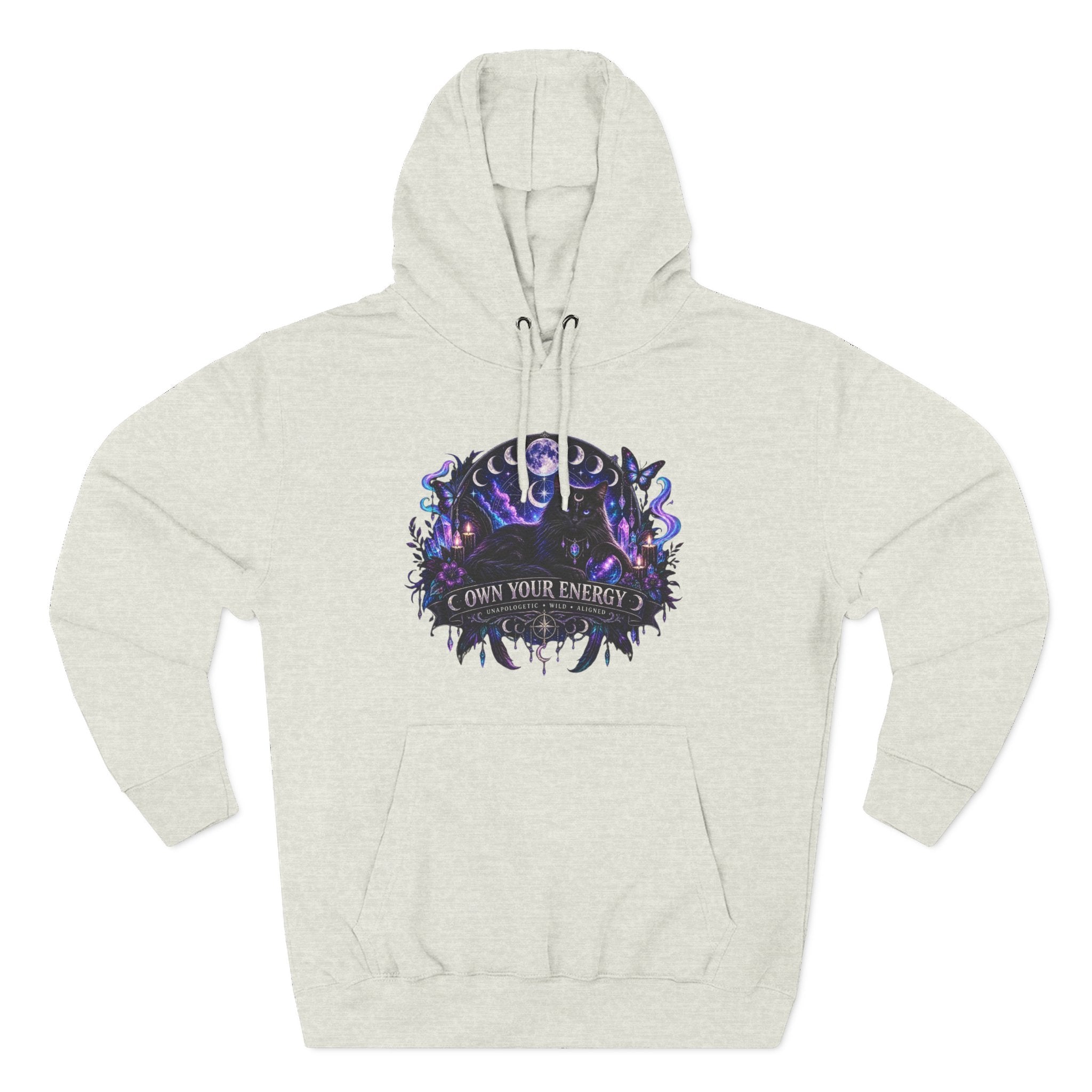 Mystical Black Cat Fleece Hoodie