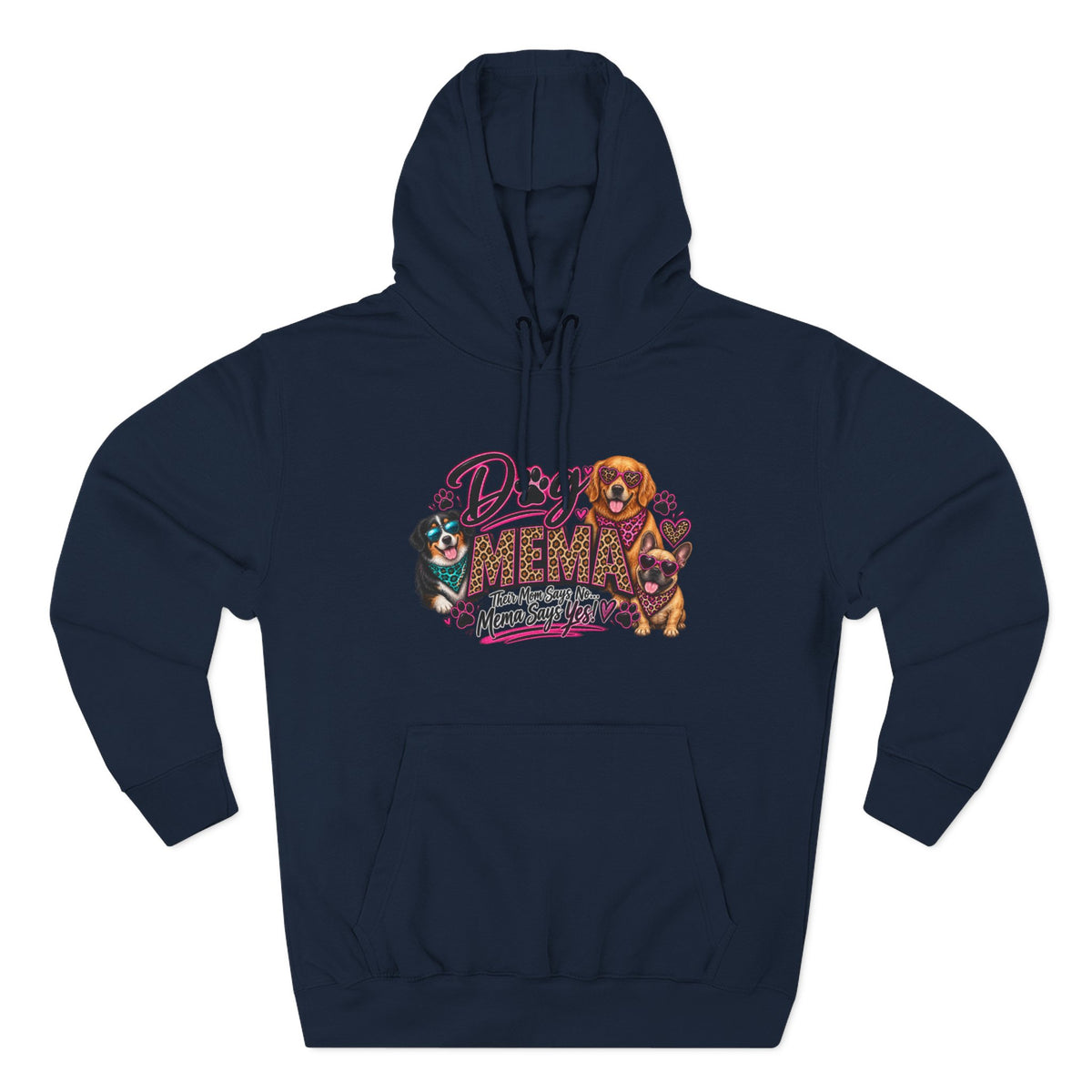 Dog Mema Hoodie — Cute Paw Print Graphic Pullover for Grandma Dog lovers