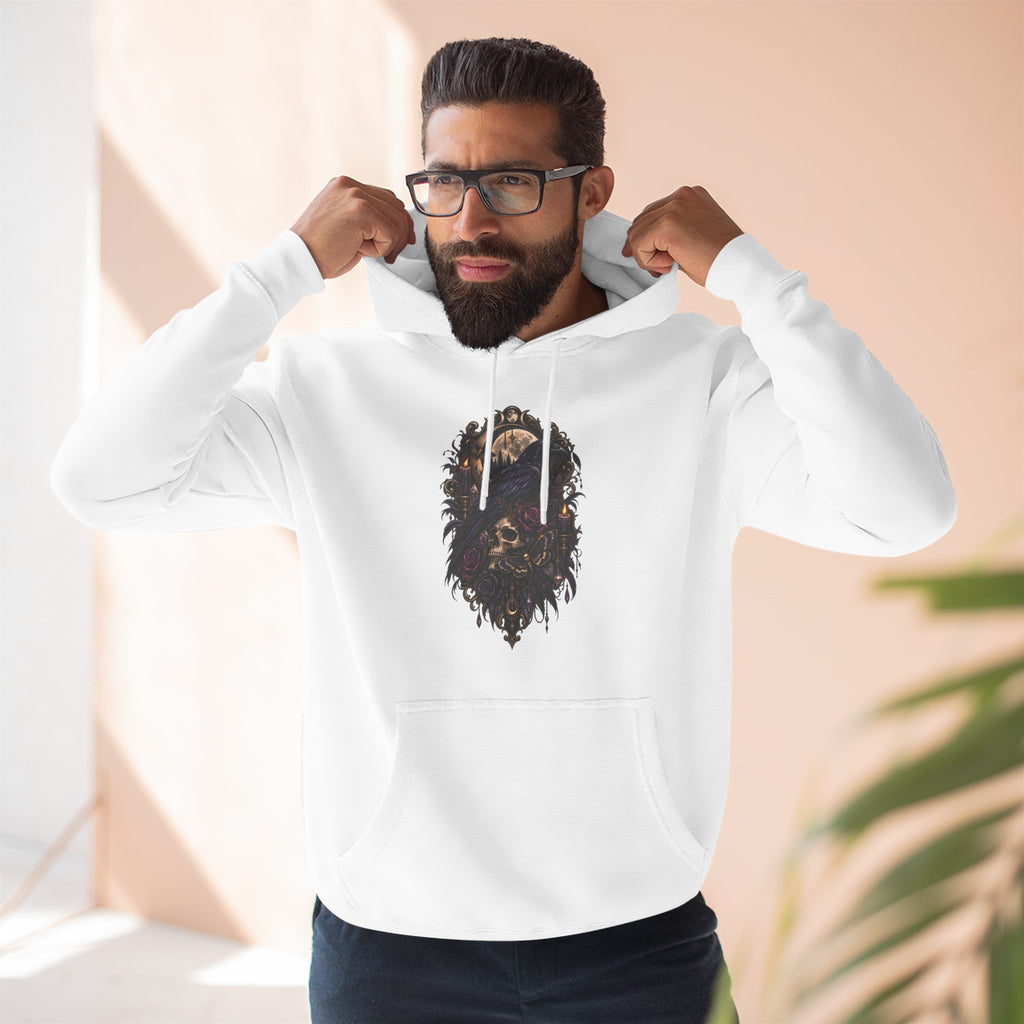 Raven Skull Graphic Hoodie — Gothic Fleece Pullover