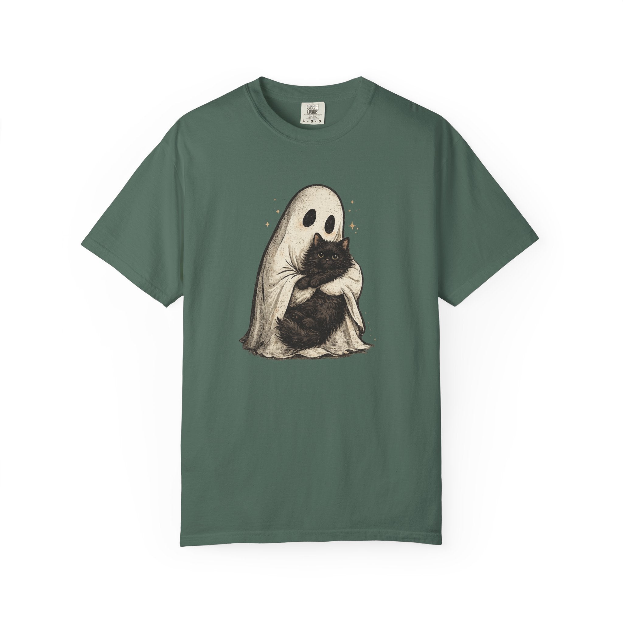 Ghost Hug T-Shirt — Cute Ghost Holding Cat Graphic Tee