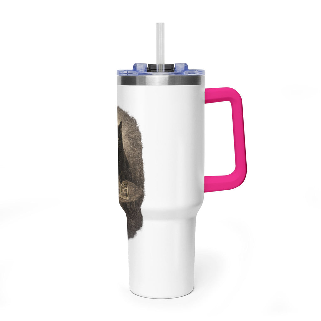 40oz Black Cat Tarot Tumbler — Witchy Tarot Coffee Travel Mug
