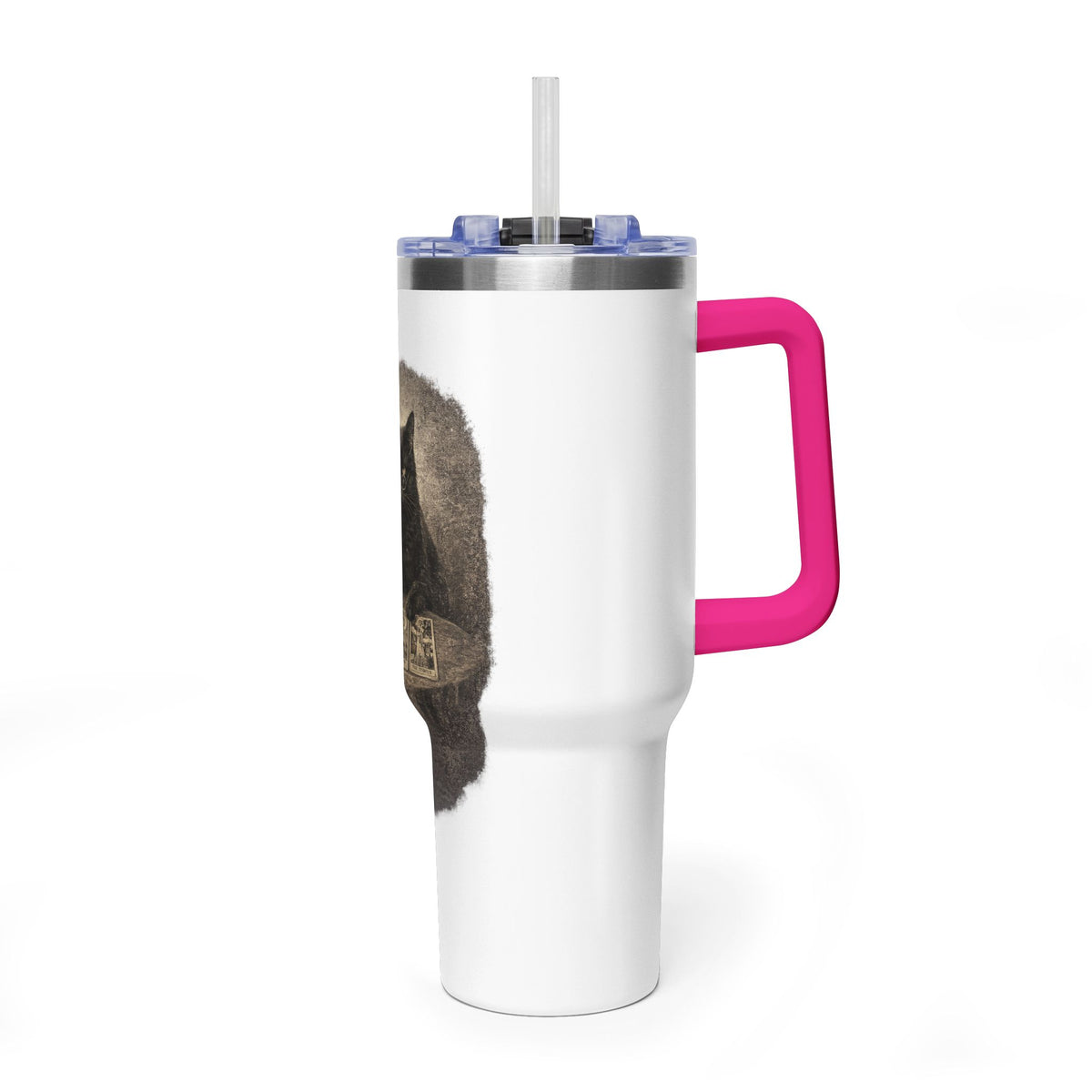 40oz Black Cat Tarot Tumbler — Witchy Tarot Coffee Travel Mug