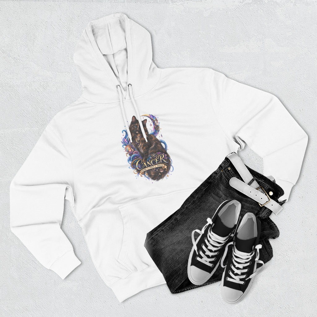 Cancer Tortoiseshell Cat Zodiac Hoodie — Zodiac Cat Graphic Fleece Pullover