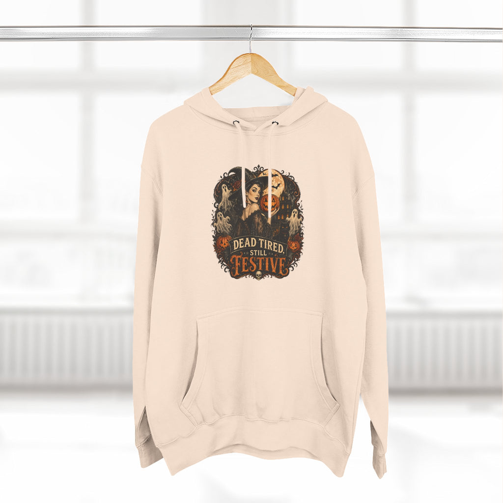 Dead Tired but Festive Hoodie — Funny Halloween Pullover