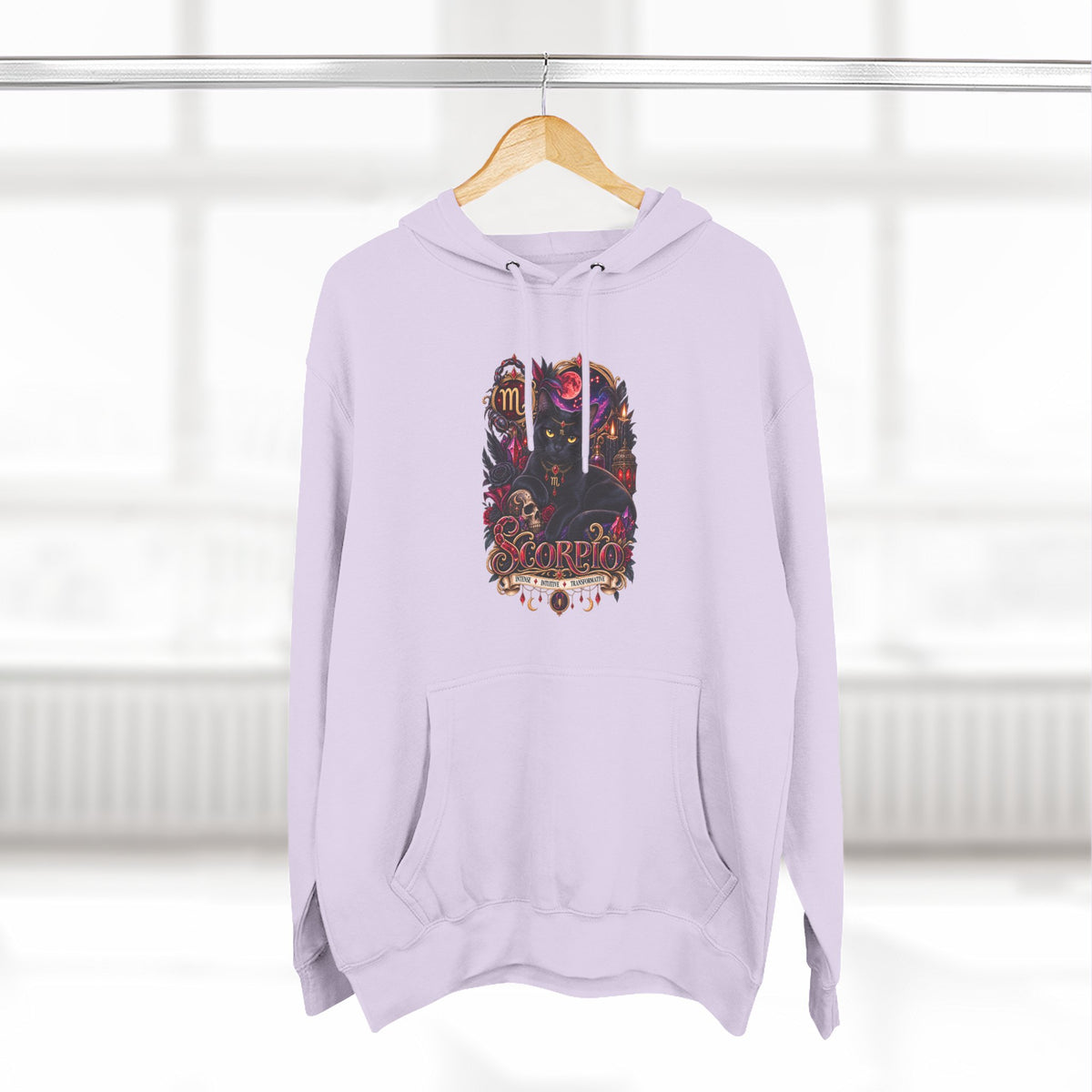 Scorpio Bombay Black Cat Floral Zodiac Hoodie — Intricate Scorpion Zodiac Sign
