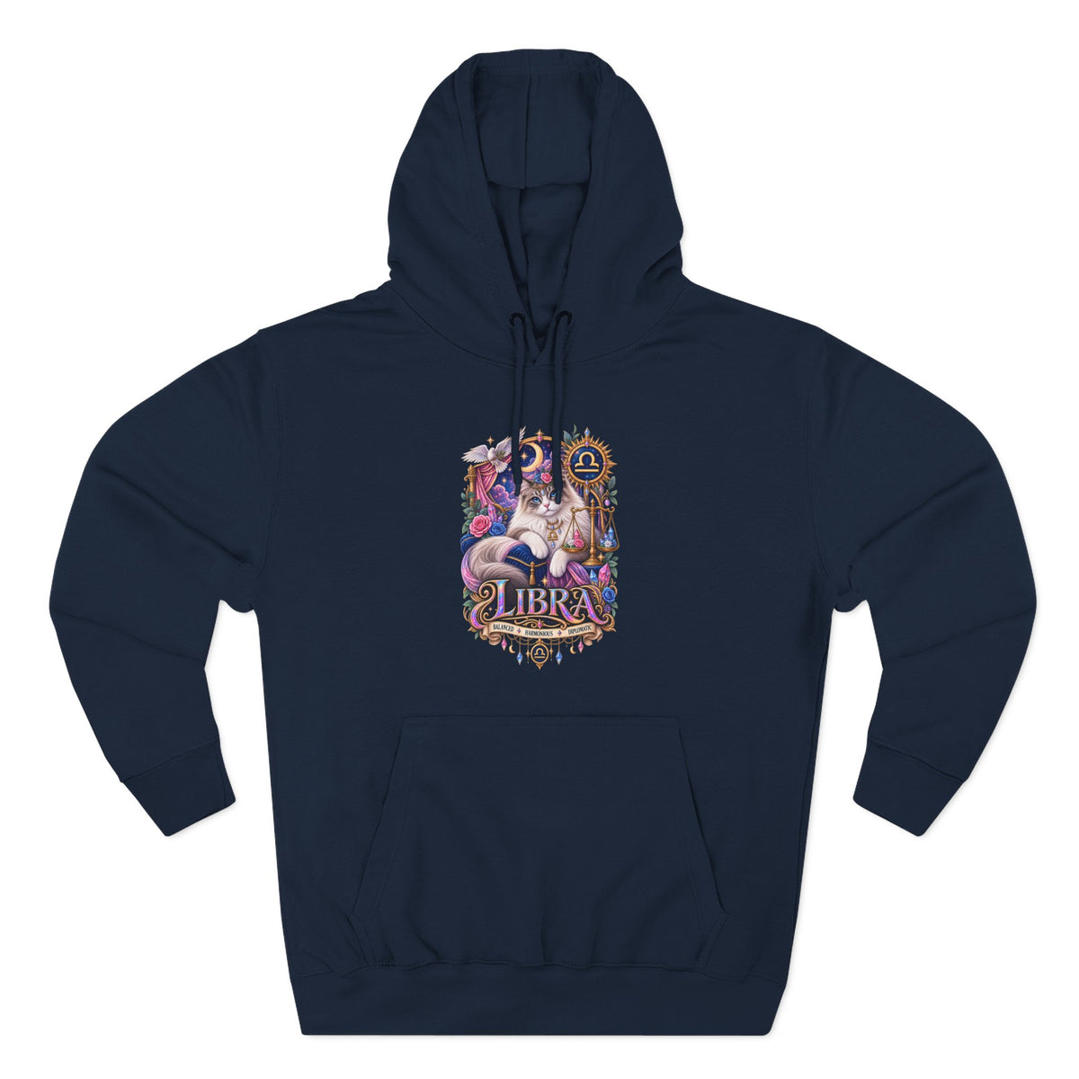 Libra Zodiac Hoodie — Persian Artistic Astrological Sign Sweatshirt