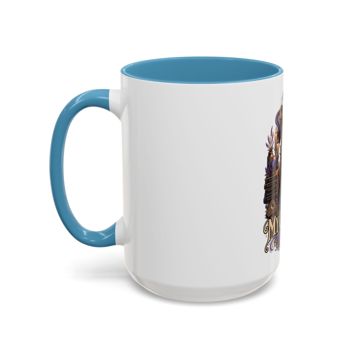 My Cat Sees Them Too Accent Coffee Mug – Halloween Cat & Ghost 11/15oz