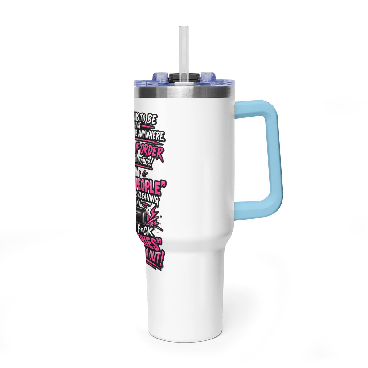 40oz Thermal Tumbler – Funny "Out of Order" Battery Joke Travel Mug