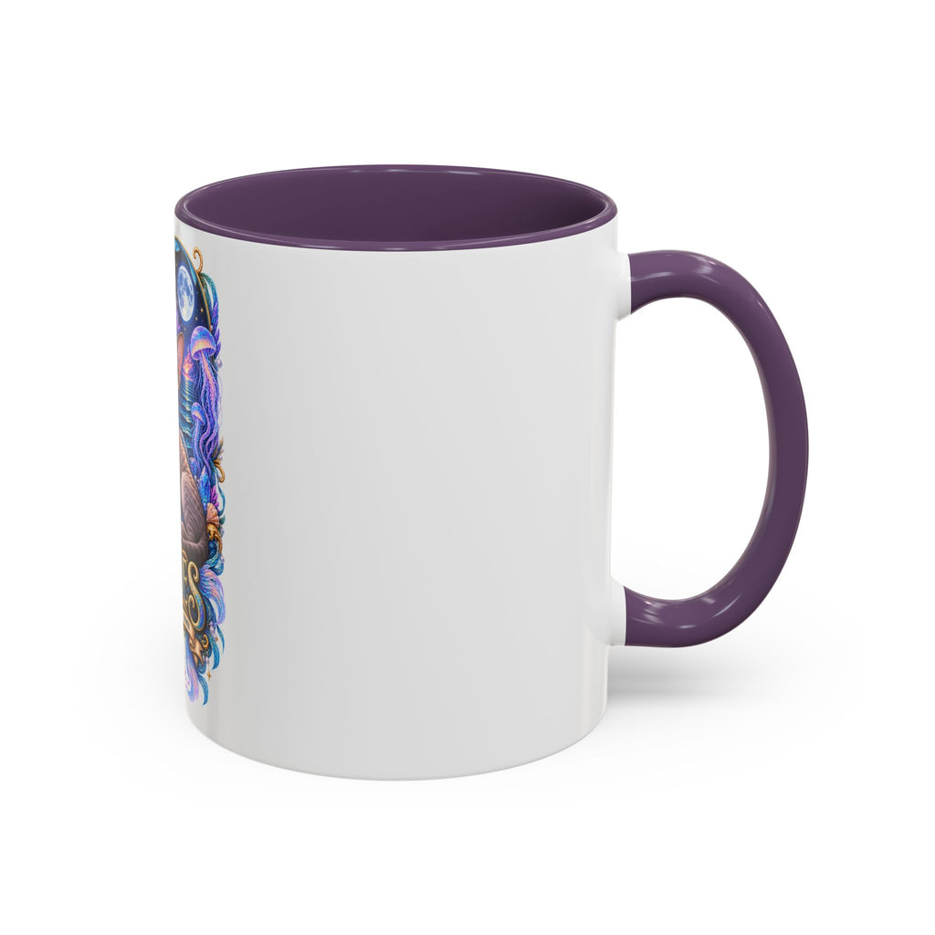 Pisces Devon Rex Cat Accent Coffee Mug — Zodiac Astrology Ceramic Mug (11/15oz)