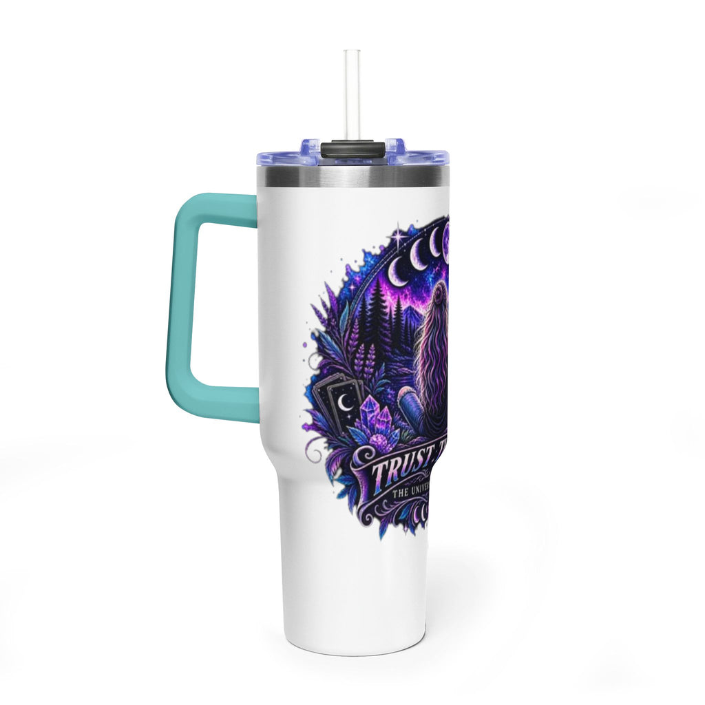 40oz Vacuum Tumbler – 'Trust the Signs' Moonlit Forest Design