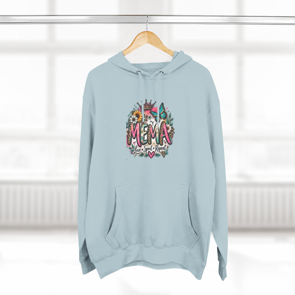 Mema Floral Hoodie — Cozy Fleece Pullover with Sunflower & Succulent Design