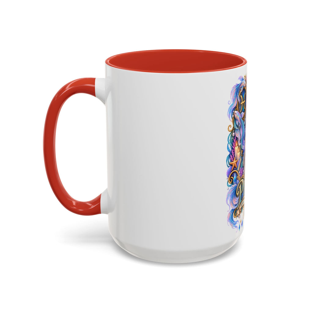 Pisces Devon Rex Cat Accent Coffee Mug — Zodiac Astrology Ceramic Mug (11/15oz)