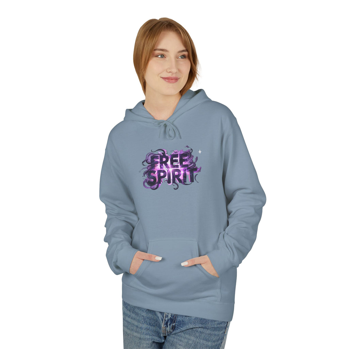 Free Spirit Hoodie — Purple Galaxy Wing Graphic Pullover